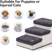 Mewoofun Dog Stairs for Small Dogs Foldable 3 - Tiers Dog Steps for Couch Bed