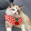 Small Dog Cat Cute Cherry Bibs Scarf Pet Bandana Neckerchief Accessories, Red