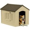 DH250 Durable Resin Snap Together Dog House with Removable Roof, Brown