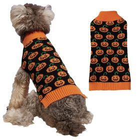 Halloween Pumpkin Dog Knitted soft Activity Costume (Color: Pumpkin)