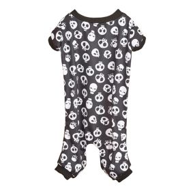 Pet Dog Halloween Cosplay Skeleton Pattern Four-Legged Costume (Type: Black and whiteL)