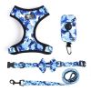 4Pcs Set Reflective No Pull Dog & Cat Harness Collar Leash With Dog Poop Bag For Small Medium Dog