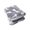 Dog Bed Mat Comfortable Flannel Dog Crate Pad Reversible Cushion Carpet Machine Washable Pet Bed Liner with Bone Patterns